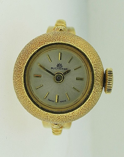 Bucherer, Ladies 18k YG Ring Watch c.1950s