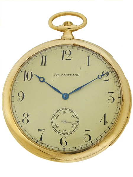 Joh. Hartmann 18k Yellow Gold Minute Repeater, Ultra Thin Open Face Pocket Watch