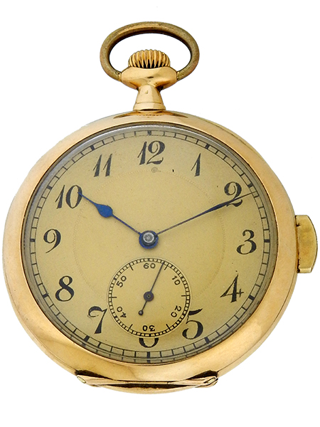 Swiss Minute Repeater 14k Yellow Gold Open Face Pocket Watch