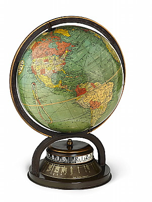 WORLD TIME GLOBE CLOCK, made by Replogle Globes Inc