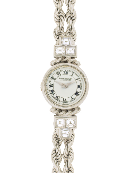 Jaeger - LeCoultre 18k White Gold & Diamond Bracelet, Circa 1950