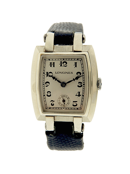 Longines 18k White Gold Art Deco French Case Wristwatch c. 1930s