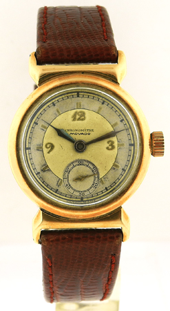 Movado 18k Yellow Gold 3/4 size Wristwatch, c. 1940's