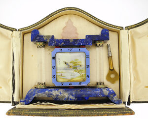 Geneva Clock Co. Art-Deco Temple of Buddha 8-Day Going Table Clock, c. 1925