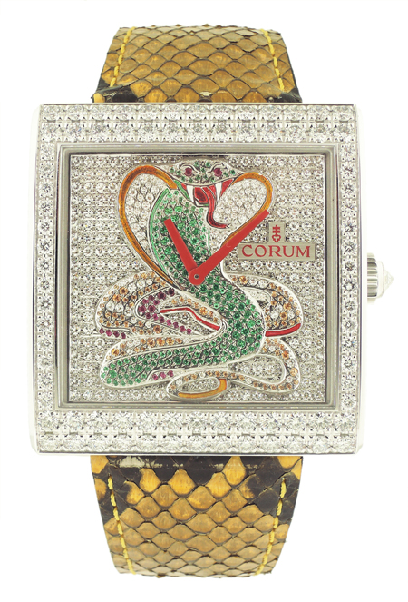 Gold & Diamonds Corum Buckingham, Ref. 155.182.69/0334, Emeralds, Rubies,Yellow Sapphires Retail $101,200