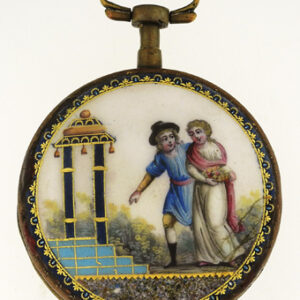 Swiss Open Face Pocket watch, Bordier A. Geneve. c. 1790's Calendar