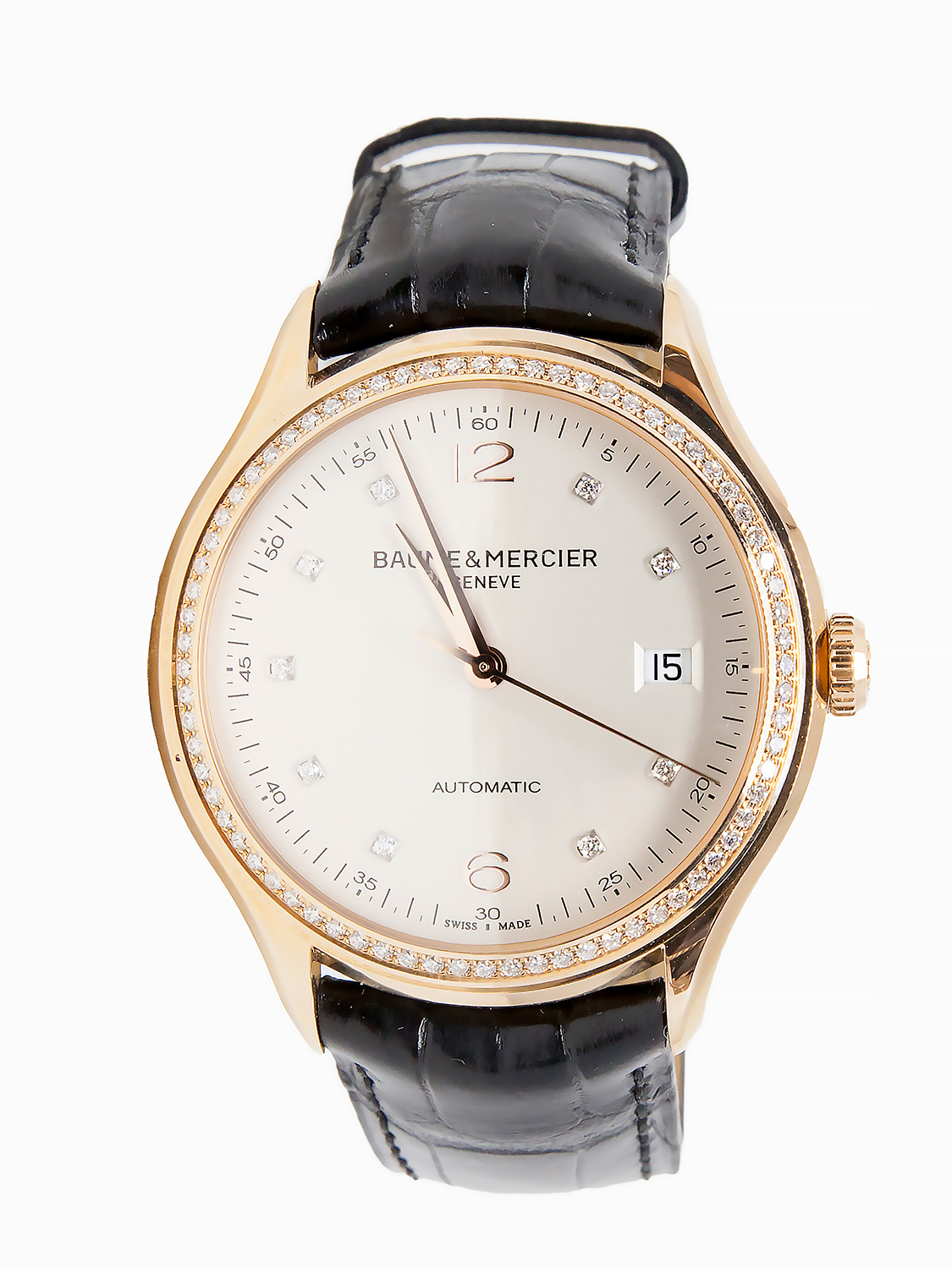 Baume & Mercier "Clifton" (Ref M0A10194) 18k Pink Gold & Diamond 39mm Auto-Date Wristwatch, Complete