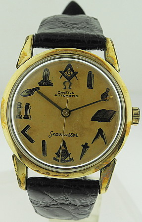 Omega "Seamaster" Masonic Gold Filled Vintage Watch,  3/4 Size