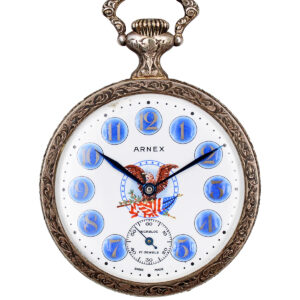 Arnex JFK & RFK Memorial Open Face Pocket Watch c. 1970s