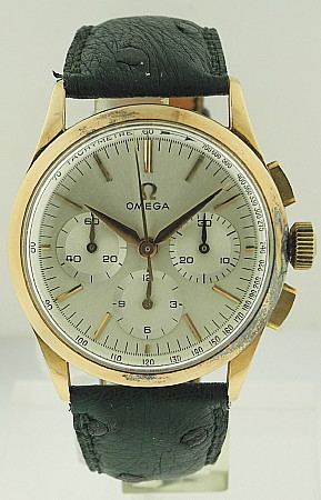 Omega 18k Pink Gold Chronograph with flat pushers Circa 1963