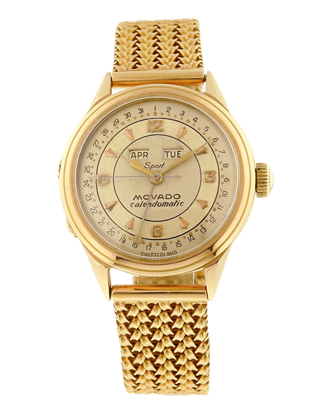 Movado 18k PG Triple Calendar Center Seconds Bracelet Watch, Ref. 6351