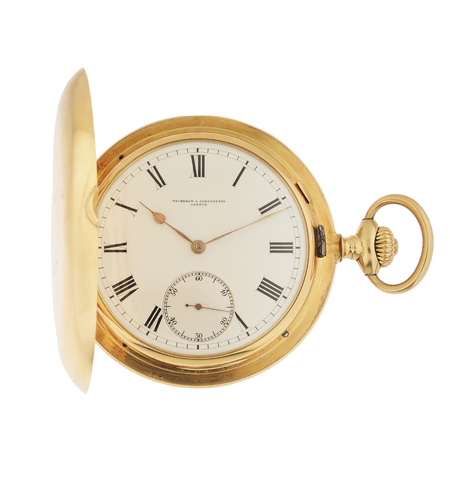 Vacheron & Constantin 18k Yellow Gold Hunter Case pocket watch w/Box and Original Certificate. Circa 1915