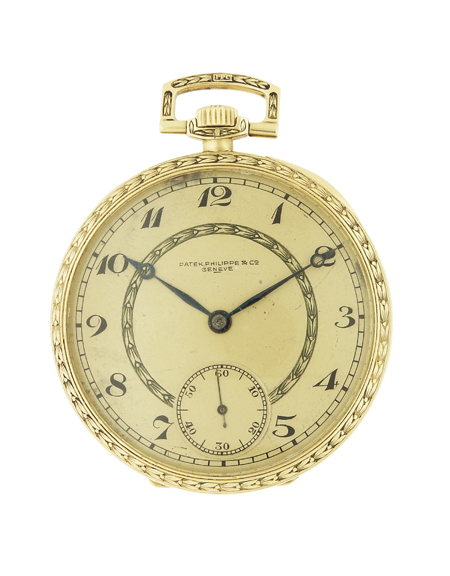 Patek Philippe 18k Yellow Gold Open Face Pocket Watch c. 1920s