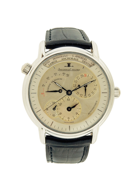 Jaeger-LeCoultre "Geographique" Automatic Platinum Wrist Watch, c. 1990s Ref:169692. No. 0106