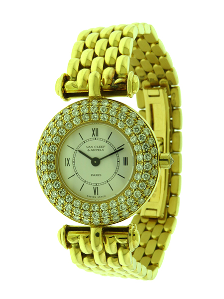 Van Cleef & Arpels 18k Yellow Gold and Diamonds Lady's Bracelet Watch