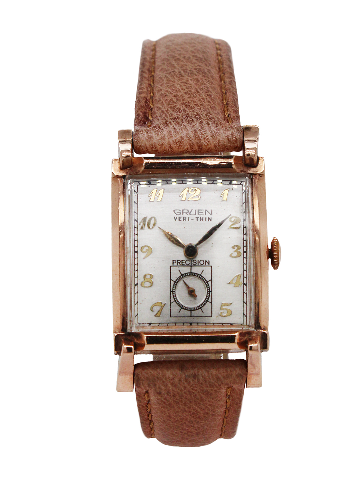 Gruen Precision (Ref 440-568) 14k Pink Gold Wristwatch c. 1930's