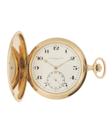 Vacheron & Constantin 14k Yellow Gold Hunter Case pocket watch. Circa 1925