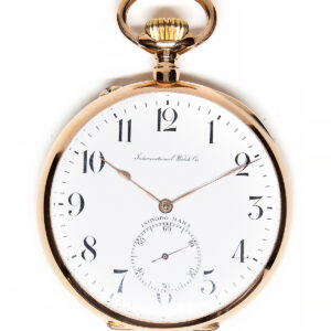 IWC for Isidoro Marx 18k Yellow Gold Keyless Open Face Pocket Watch c. 1900s