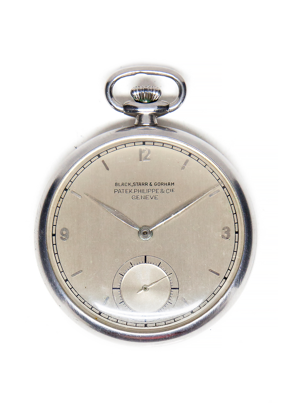 Patek Philippe (Ref 651) Stainless Steel Open Face Pocket Watch with Extract c. 1943, retailed for Black, Starr & Gorham