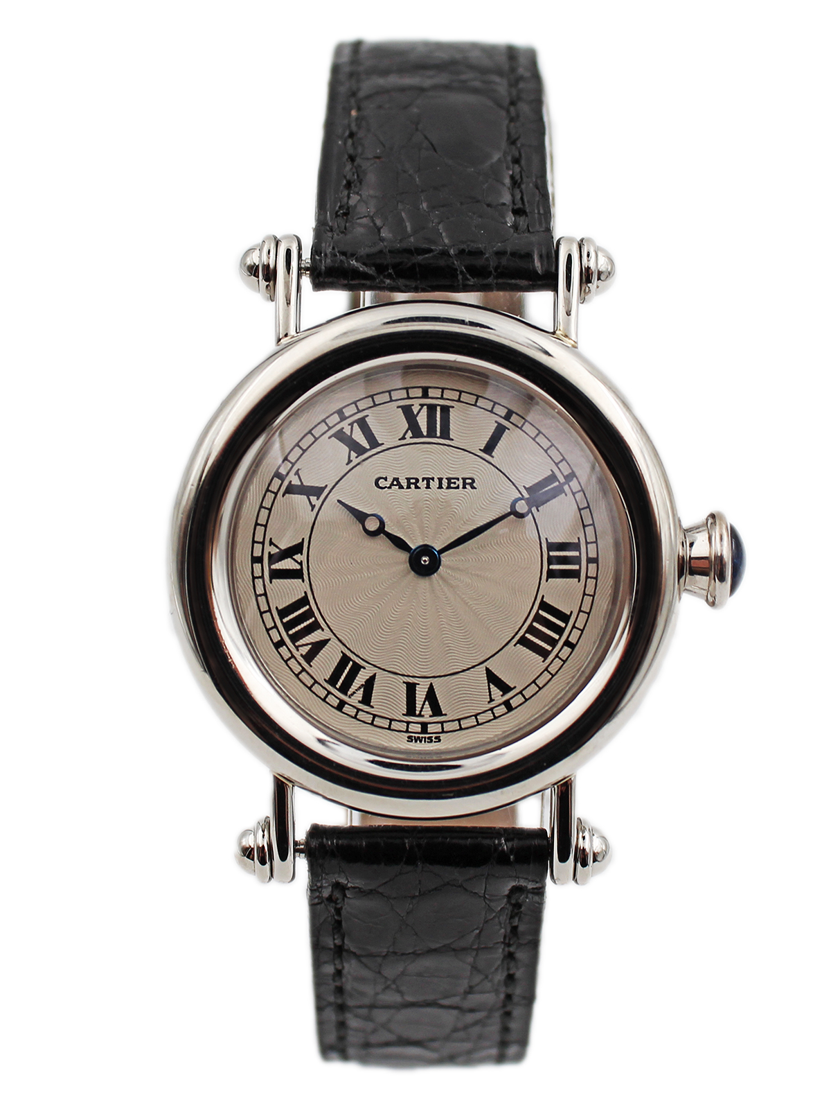 Cartier "Diabolo Mecanique" Platinum 32mm Wristwatch, Ref 1463.1