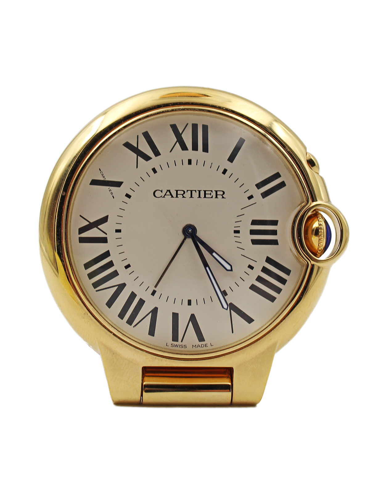 Cartier "Balon Bleu" Folding Alarm Table Clock, Complete, Ref 3038