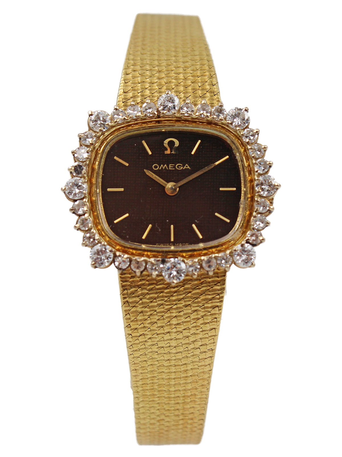 Omega "De Ville" 18k Yellow Gold & Diamond (1.75ct) Ladies' Mechanical Bracelet Watch c. 1980s