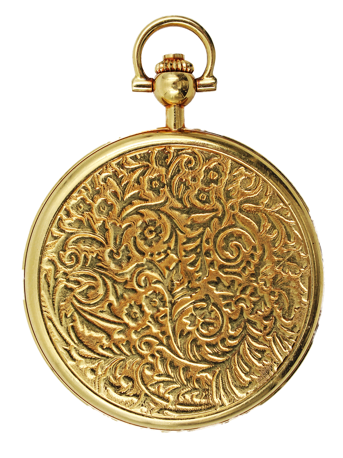 Chopard18k Yellow Gold Highly Engraved Hunter Case Pocket Watch 1980s.