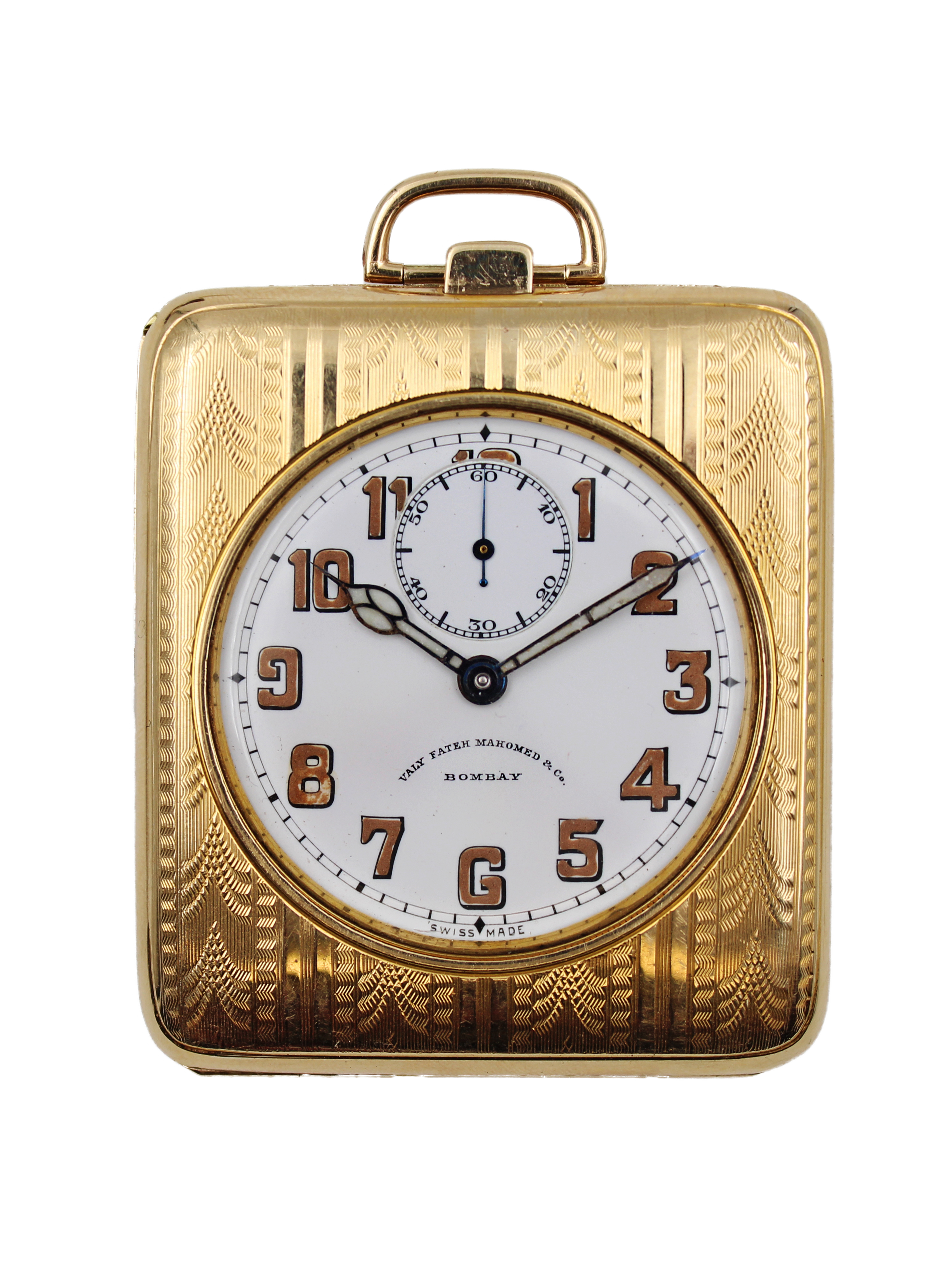 Huguenin Freres Folding Minute Repeating Travel Clock c. 1920s