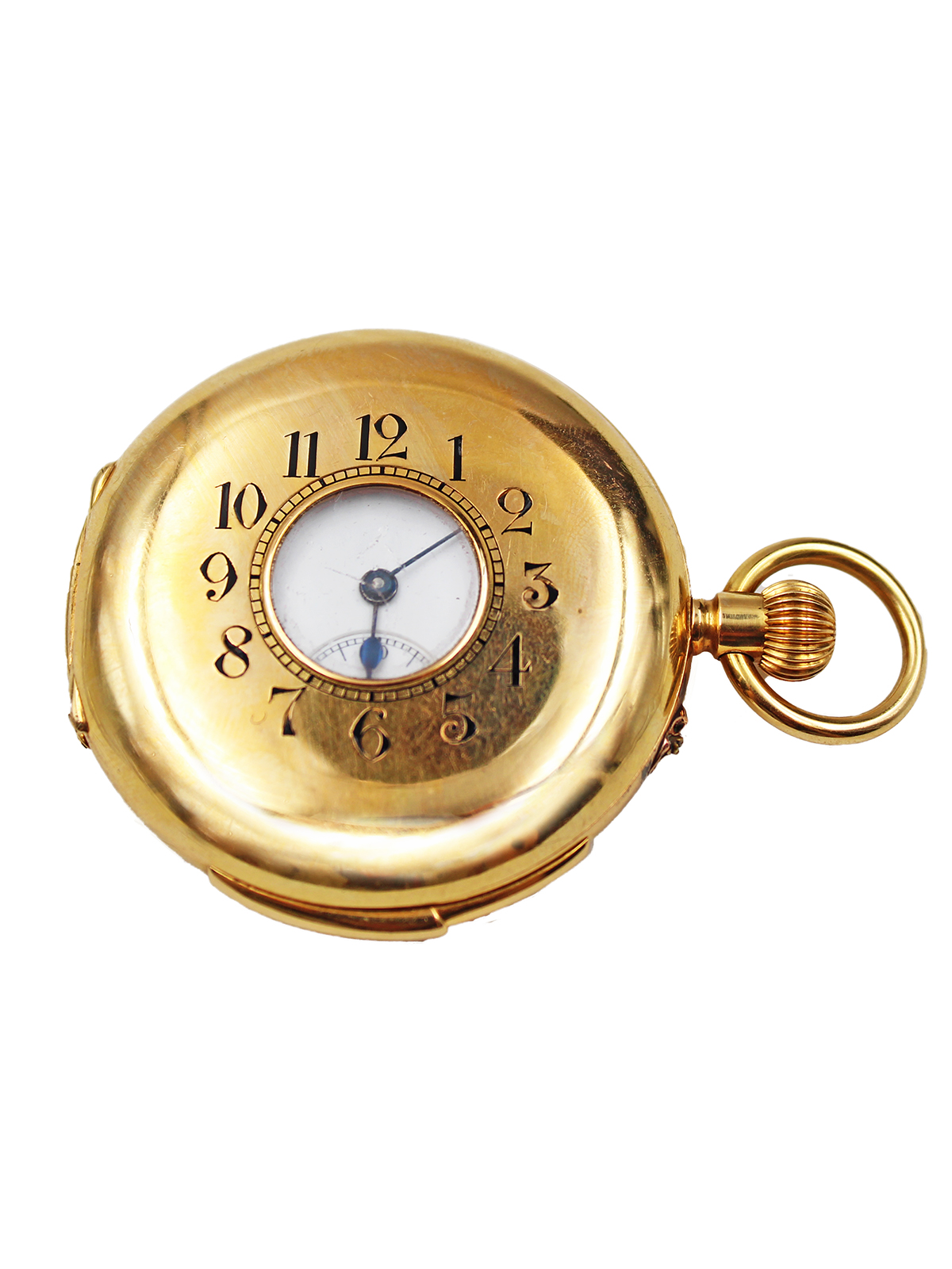 Swiss 18k Yellow Gold Minute Repeating Demi-Hunter Pocket Watch