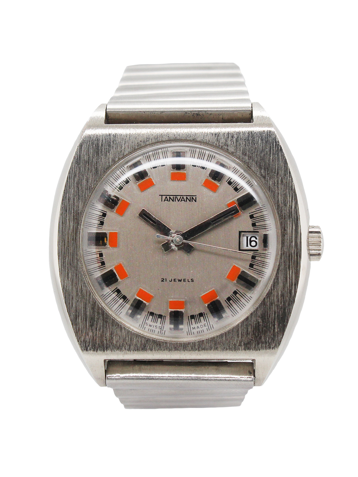 Tanivann Chromium-Plated Metal & Stainless Steel Wristwatch c. 1970 Ref no. 21133