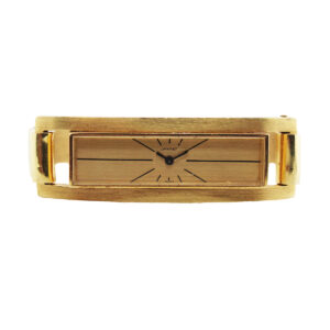 Ebel 18k Yellow Gold Rectangular Bangle Wristwatch, Retailed by Laykin & Co. c. 1950