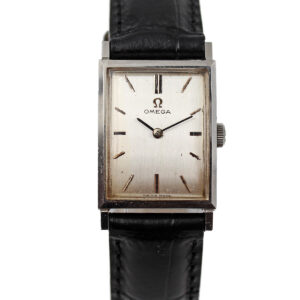 Omega Stainless Steel Rectangular Wristwatch c. 1940-50s