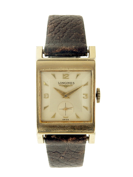 Longines-Wittnauer Rectangular 10k Yellow Gold Fill Vintage Swiss Wristwatch