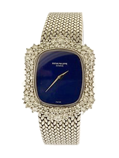 Patek Philippe 18k WG and 2.59 ct Double Row Diamond Bezel, Very Rare with Original Certificate and PP extract