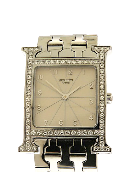 Stunning Hermes (Ref HH1 530) Stainless Steel Bracelet Watch with diamond bezel