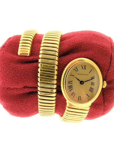 Jaeger- LeCoultre (Ref 524.21) 18k Yellow Gold Manual "Snake" Bracelet Watch with 18k YG Coiled "Tubogas" bracelet, c. 1965.