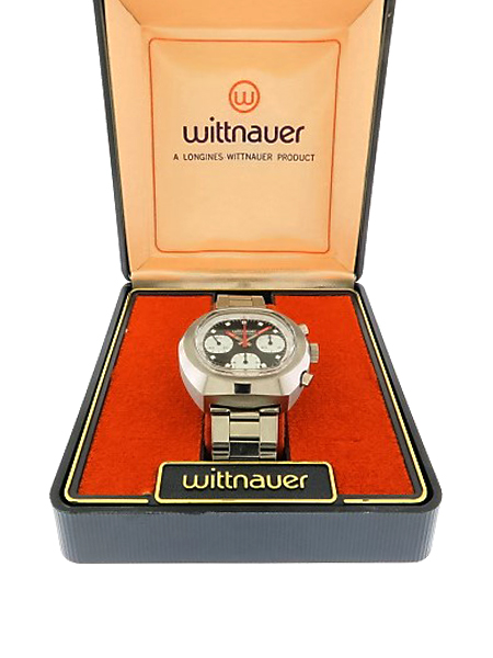 Wittnauer Stainless Steel Men's Chronograph Bracelet Watch with original box, c. 1970s