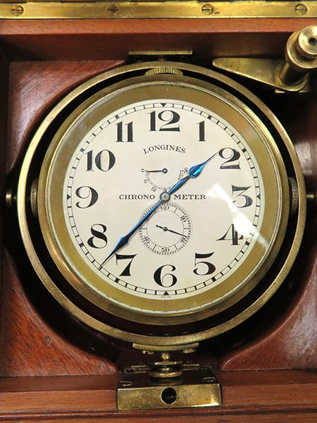 Longines Gilt Brass 36 hour "Marine Chronometer" Table Clock