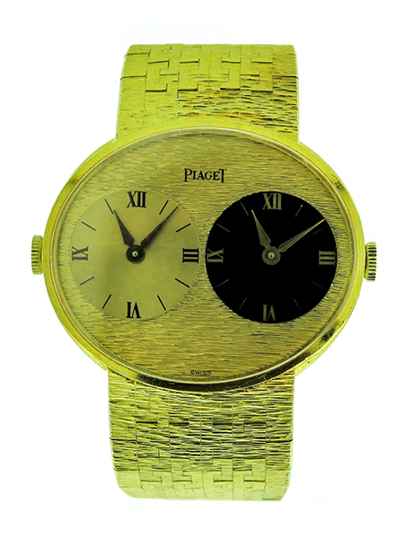 Piaget (Ref 612501) 18k Yellow Gold "Two- Time- Zone" Mechanical Bracelet Watch, c. 1970s