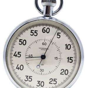 Universal (Ref 31907C) Nickel Chromium Open Face Pocket Stop Watch c. 1950