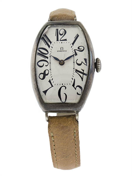 Omega Sterling Tonneau Vintage Wristwatch c.1920s