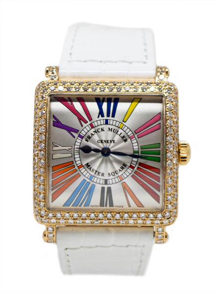 Franck Muller "Master Square Color Dreams"(Ref 6002 L QZ D) 18k Rose Gold & Diamond-Set Wristwatch