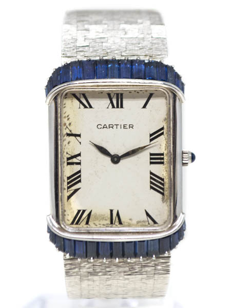 Piaget, Retailed By Cartier (Ref 9098 A6) 18k White Gold Sapphire-Set Lady's Bracelet Watch c. 1980's