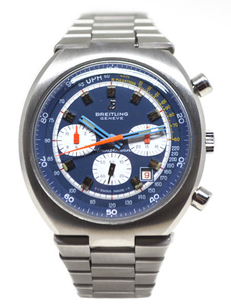 Breitling "TransOcean" (Ref 7102) Stainless Steel Chronograph with Blue Dial c. 1970s