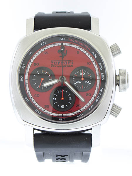 Panerai for Ferrari “Granturismo” (Ref F6656) Stainless Steel Chronograph with Red Dial, Ltd Ed 789/800