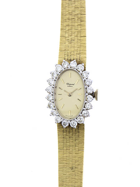 Chopard (Ref. 5026) 18k Yellow Gold and approx. 2 carat diamond bezel lady's bracelet watch