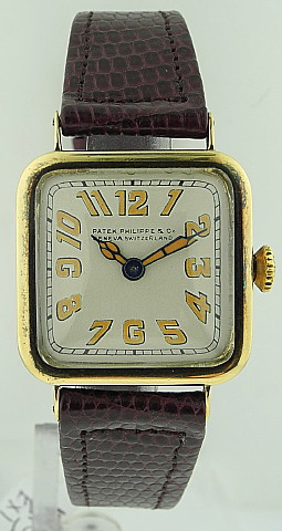 Patek Philippe, 18K YG Square-Shaped Hinged Wristwatch