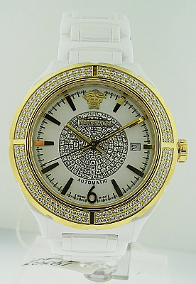 Giani Versace Ceramic Watch with Double Diamond Bezel