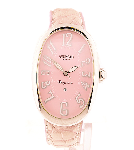 Grimoldi, SS Small Ladies Auto-Date W/Pink Dial, Circa 2000'/Never worn/Complete