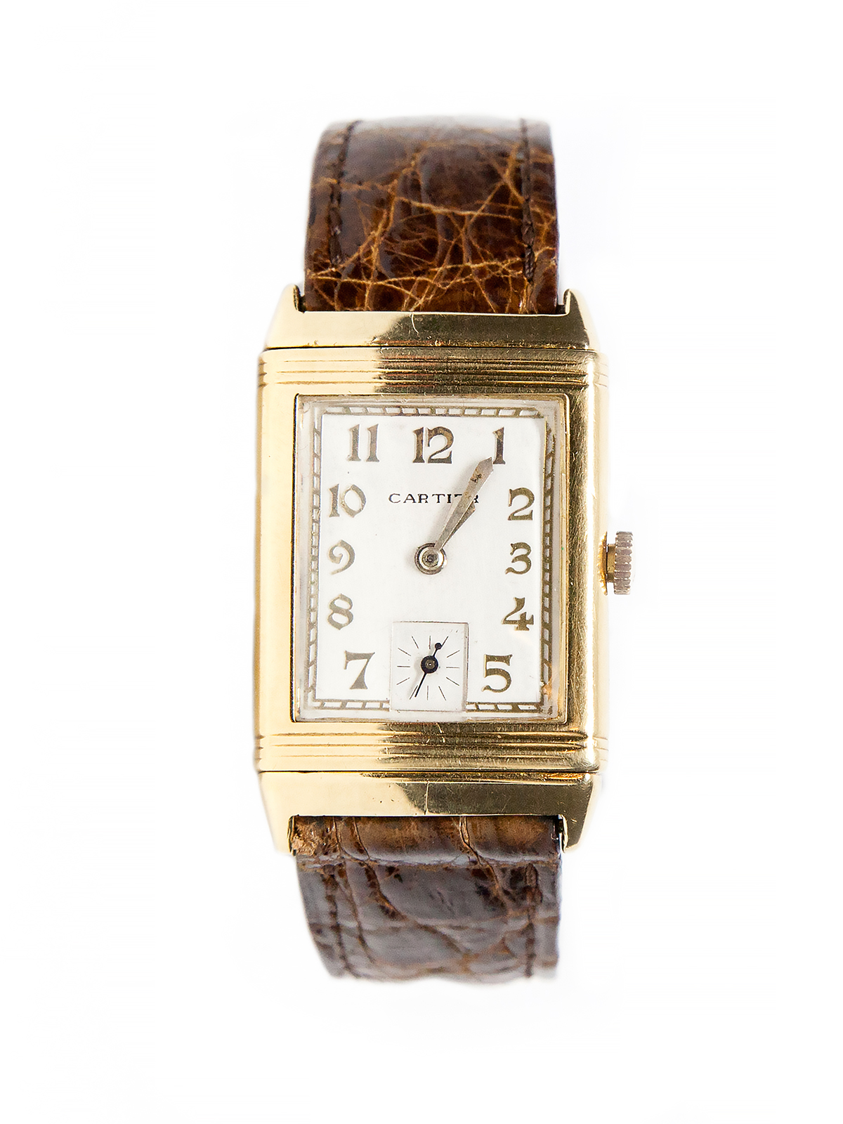 Cartier 18k Yellow Gold Reverso LeCoultre. Circa 1945